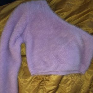 Off shoulder crop sweater